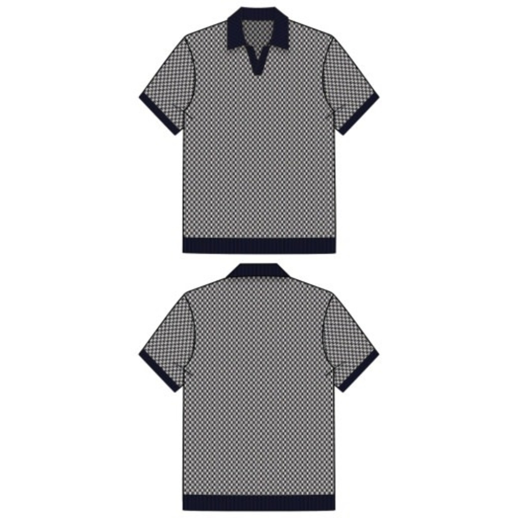 Liverpool Los Angeles men's s/s johnny collar sweater knit