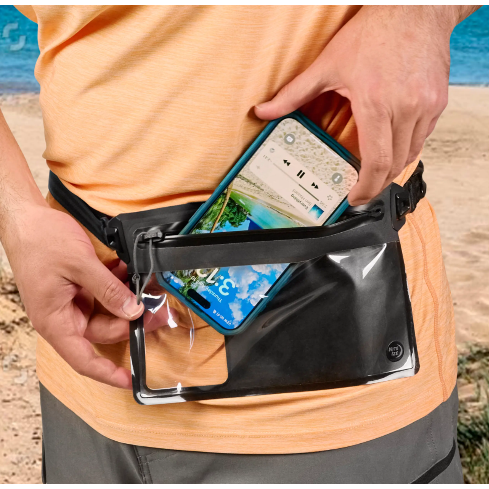 Nite Ize RunOff Waterproof Phone Waist Pouch - Charcoal