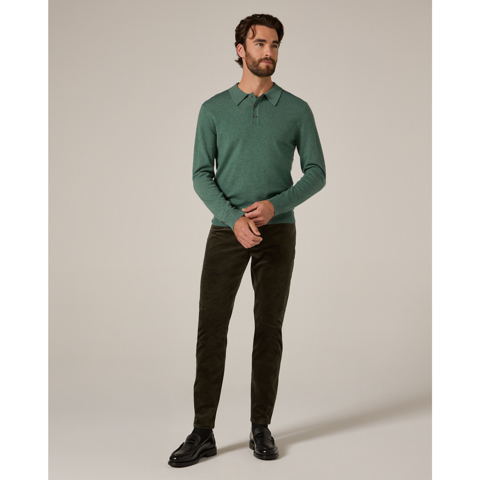 7 Diamonds LONG SLEEVE WOOL SWEATER POLO