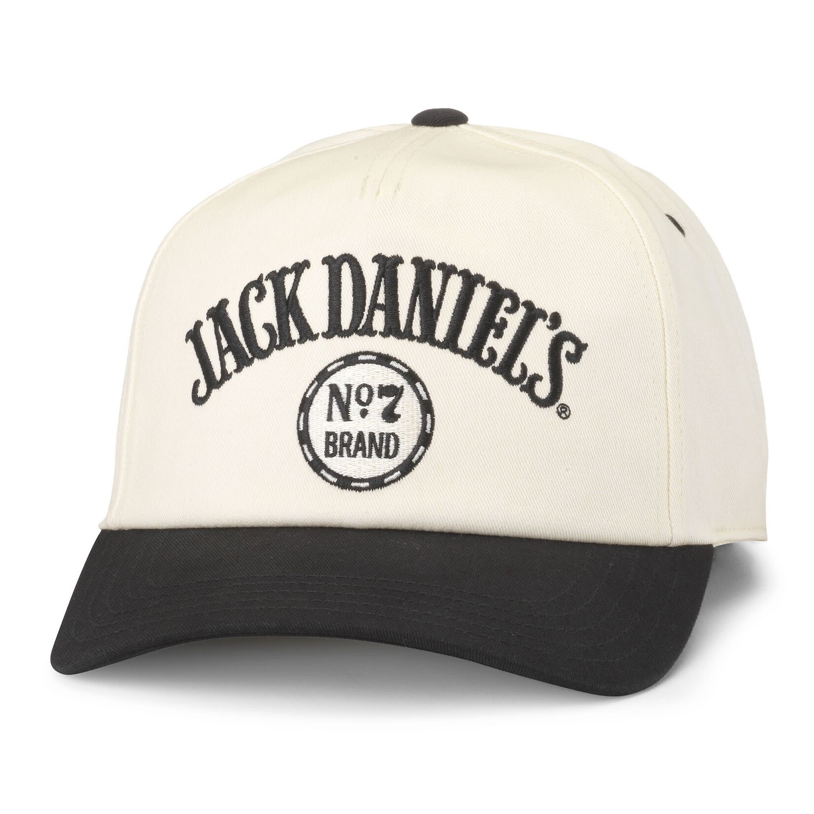 American Needle Cream with Black Brim Jack Daniels Ball Cap