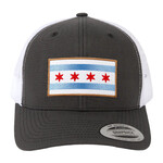 Transit Tees Charcoal/White Chicago Flag Trucker Hat