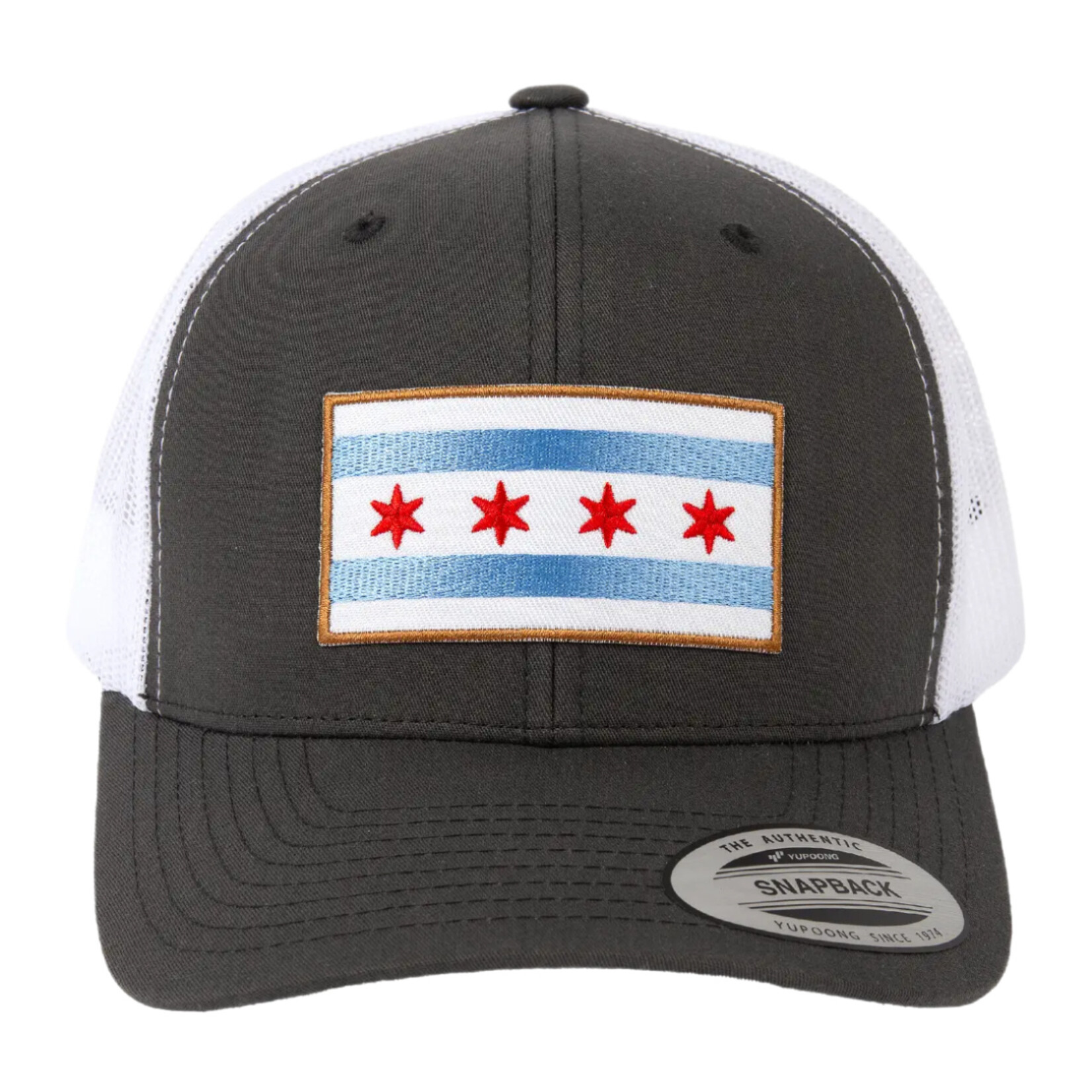 Transit Tees Charcoal/White Chicago Flag Trucker Hat