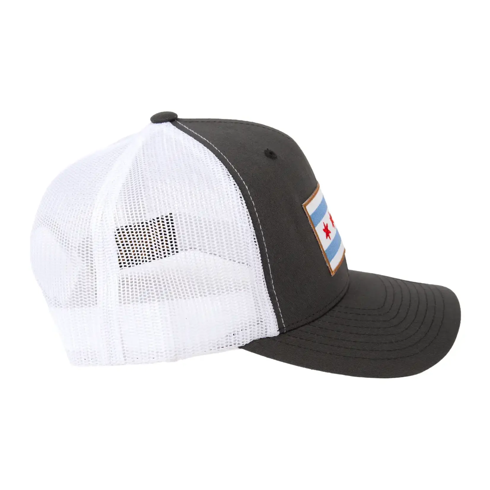 Transit Tees Charcoal/White Chicago Flag Trucker Hat