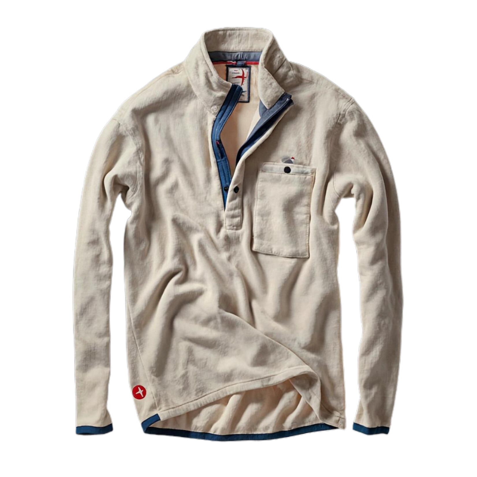 Relwen Terry Snap-Zip Mock Long Sleeve Fleece Pullover