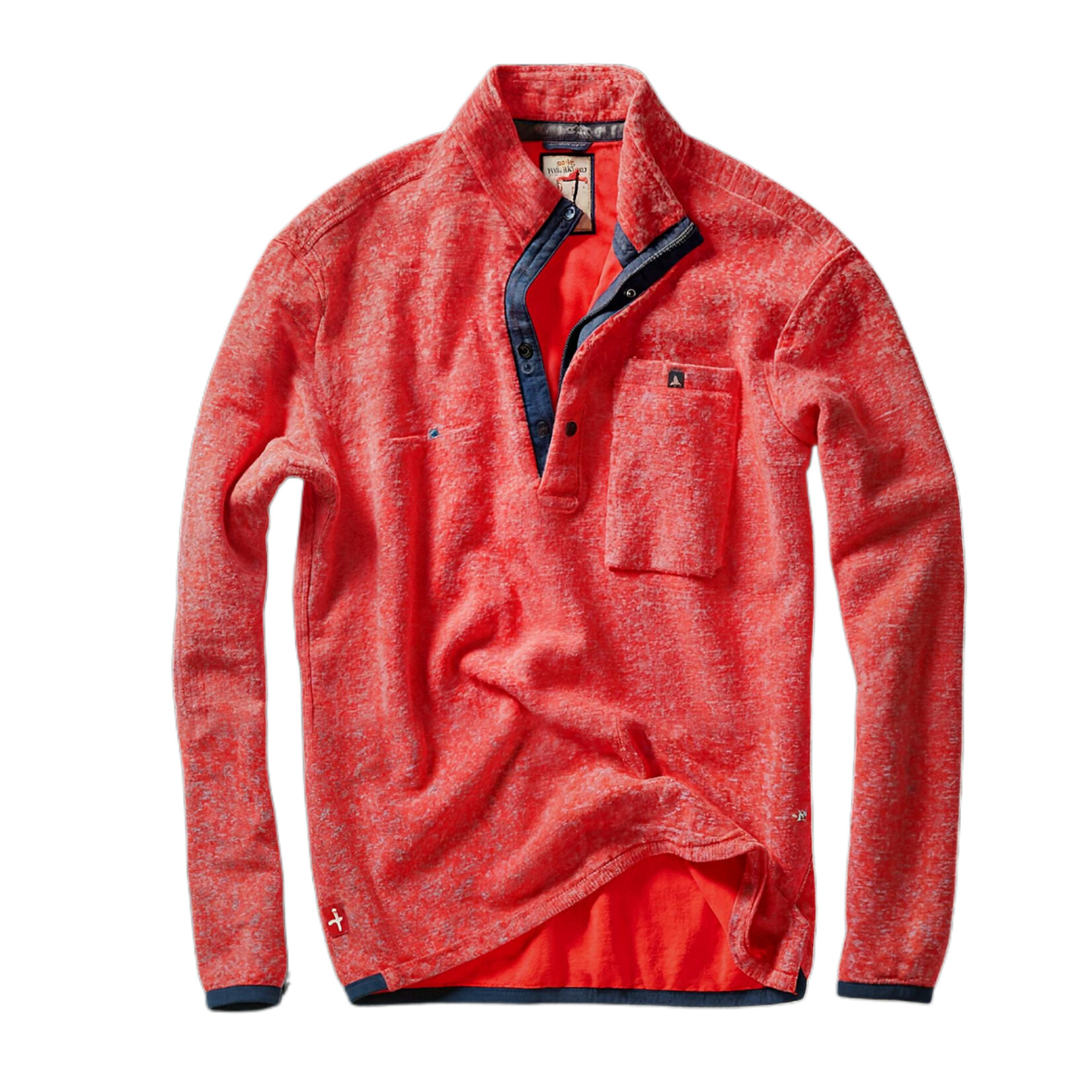 Relwen Terry Snap-Zip Mock Long Sleeve Fleece Pullover