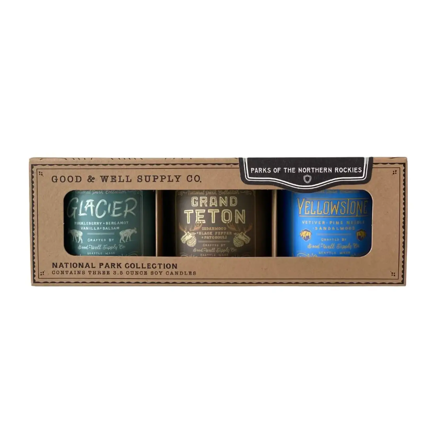 Good & Well Supply Co. National Parks of the Northern Rockies Mini Candle Set