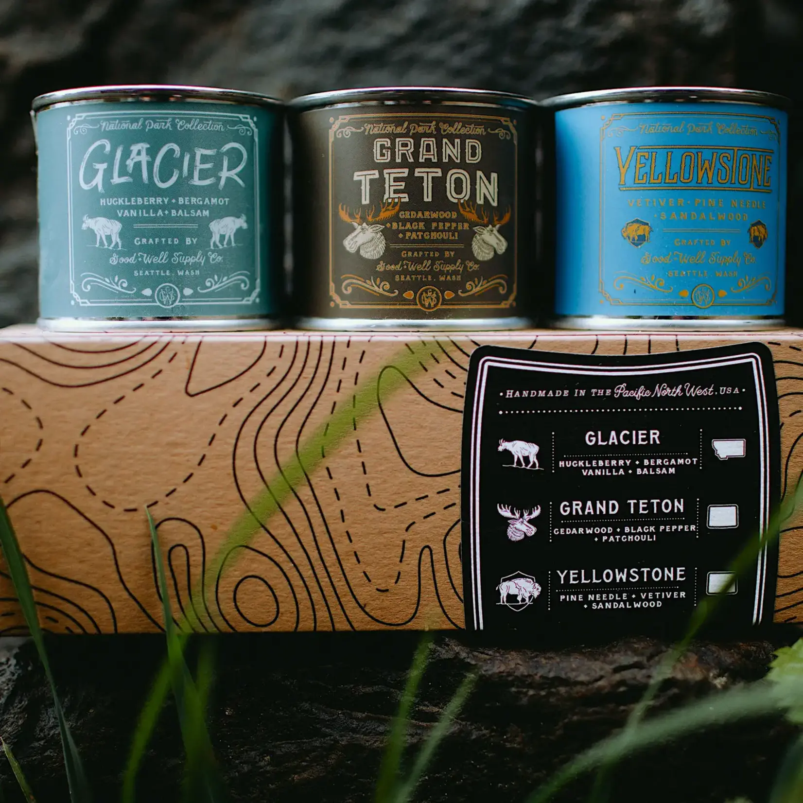 Good & Well Supply Co. National Parks of the Northern Rockies Mini Candle Set