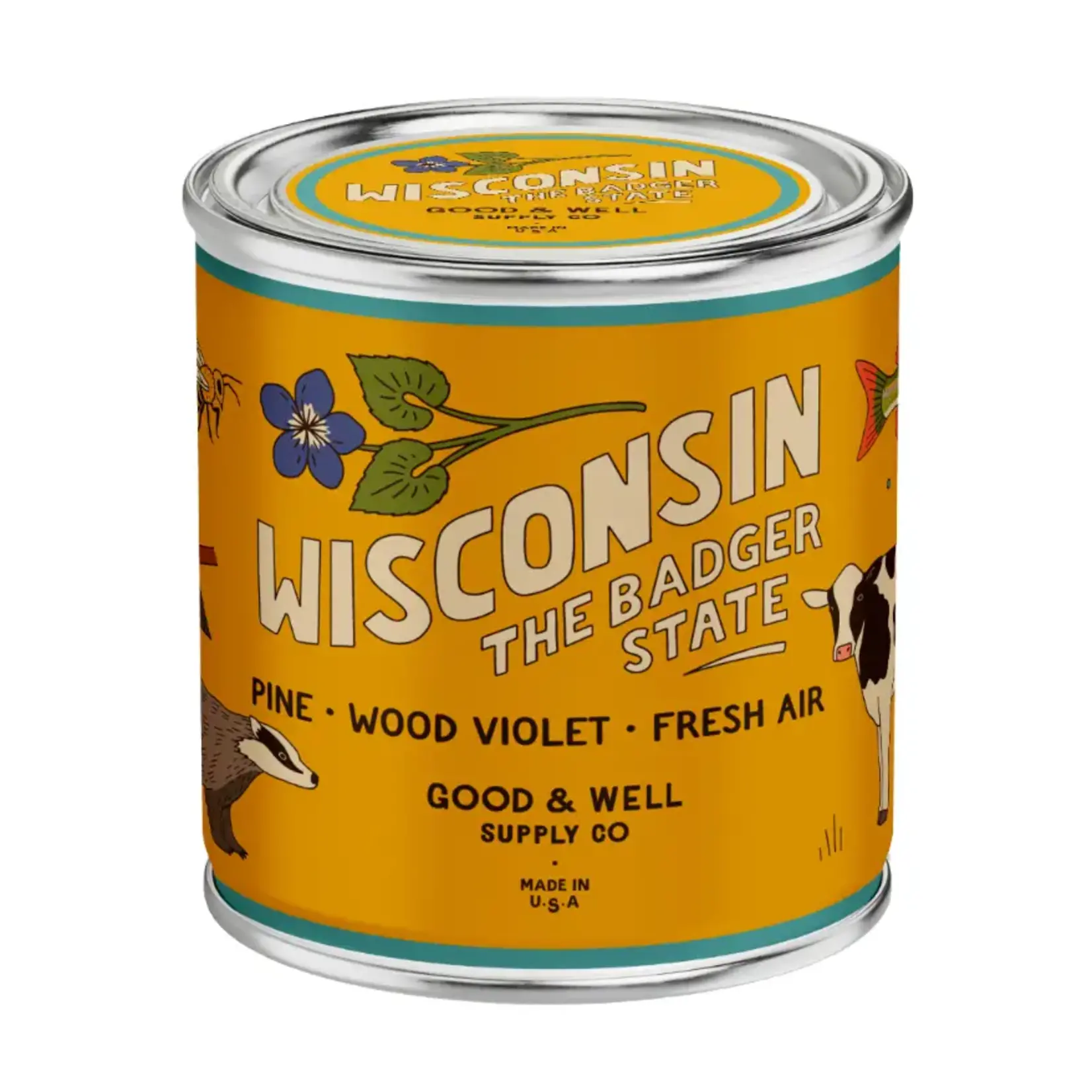 Good & Well Supply Co. Wisconsin State Soy Candle, 1/2 Pint