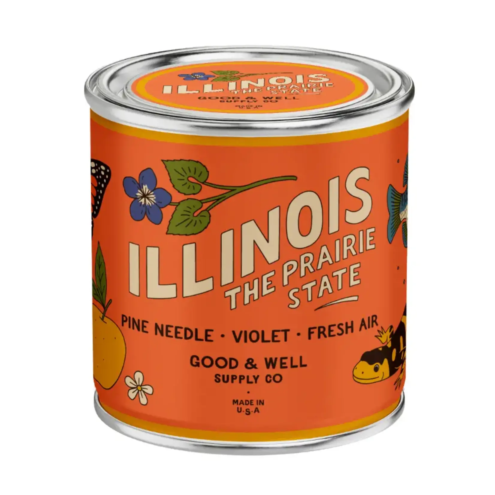 Good & Well Supply Co. Illinois State Soy Candle, 1/2 Pint