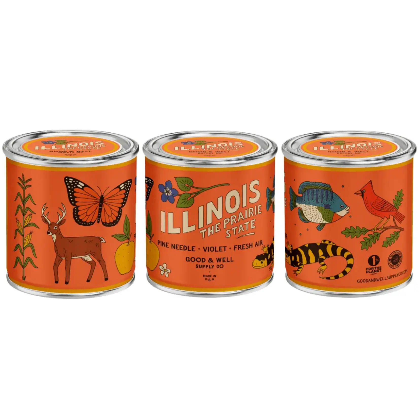 Good & Well Supply Co. Illinois State Soy Candle, 1/2 Pint