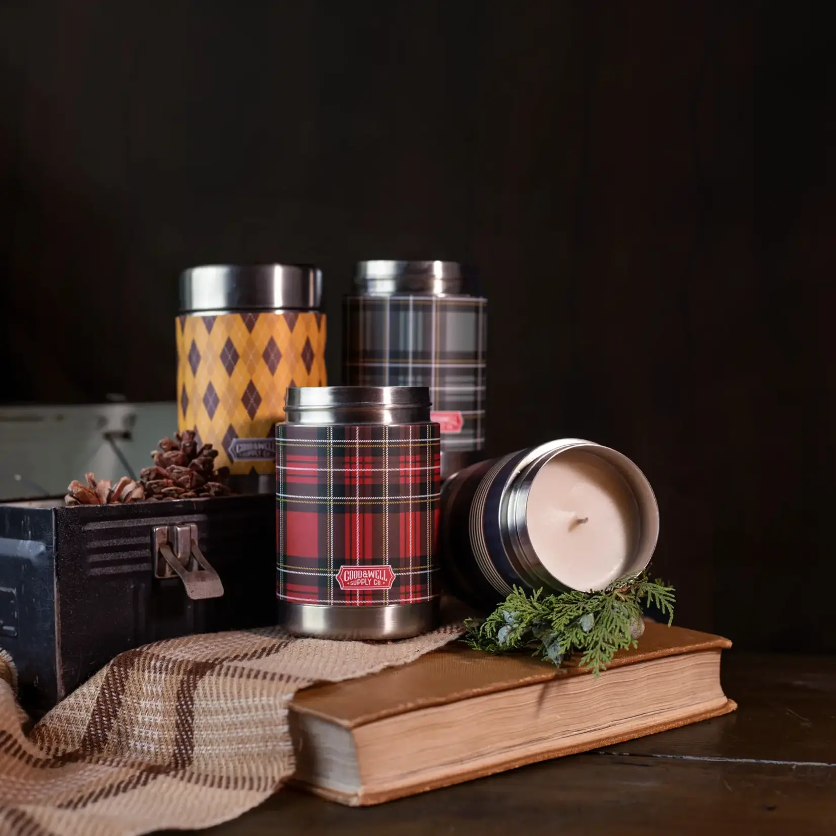 Good & Well Supply Co. Under the Stars Vintage Canteen Candle, 12 oz