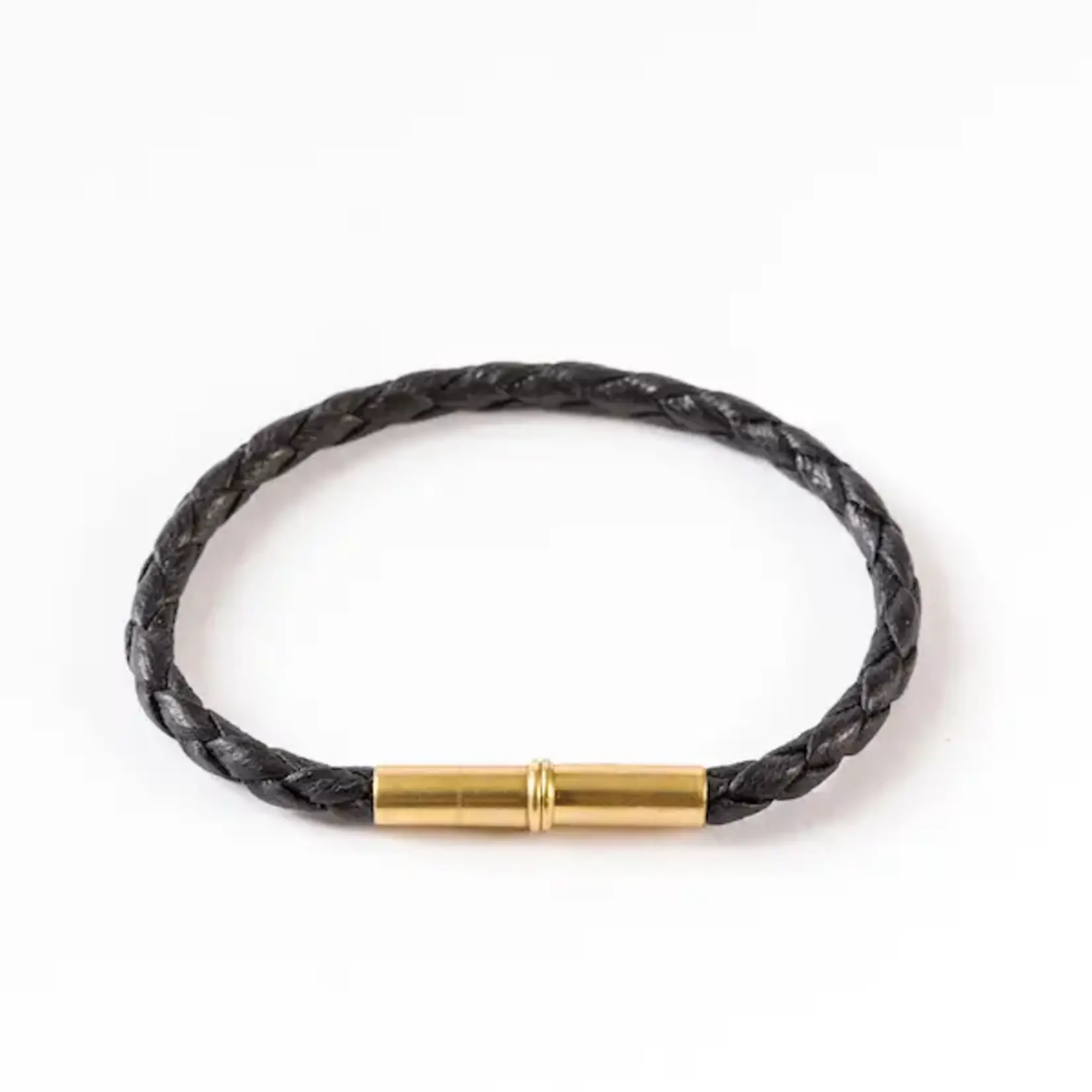 Flint Single Waxed Canvas Bracelet(Brass closure)