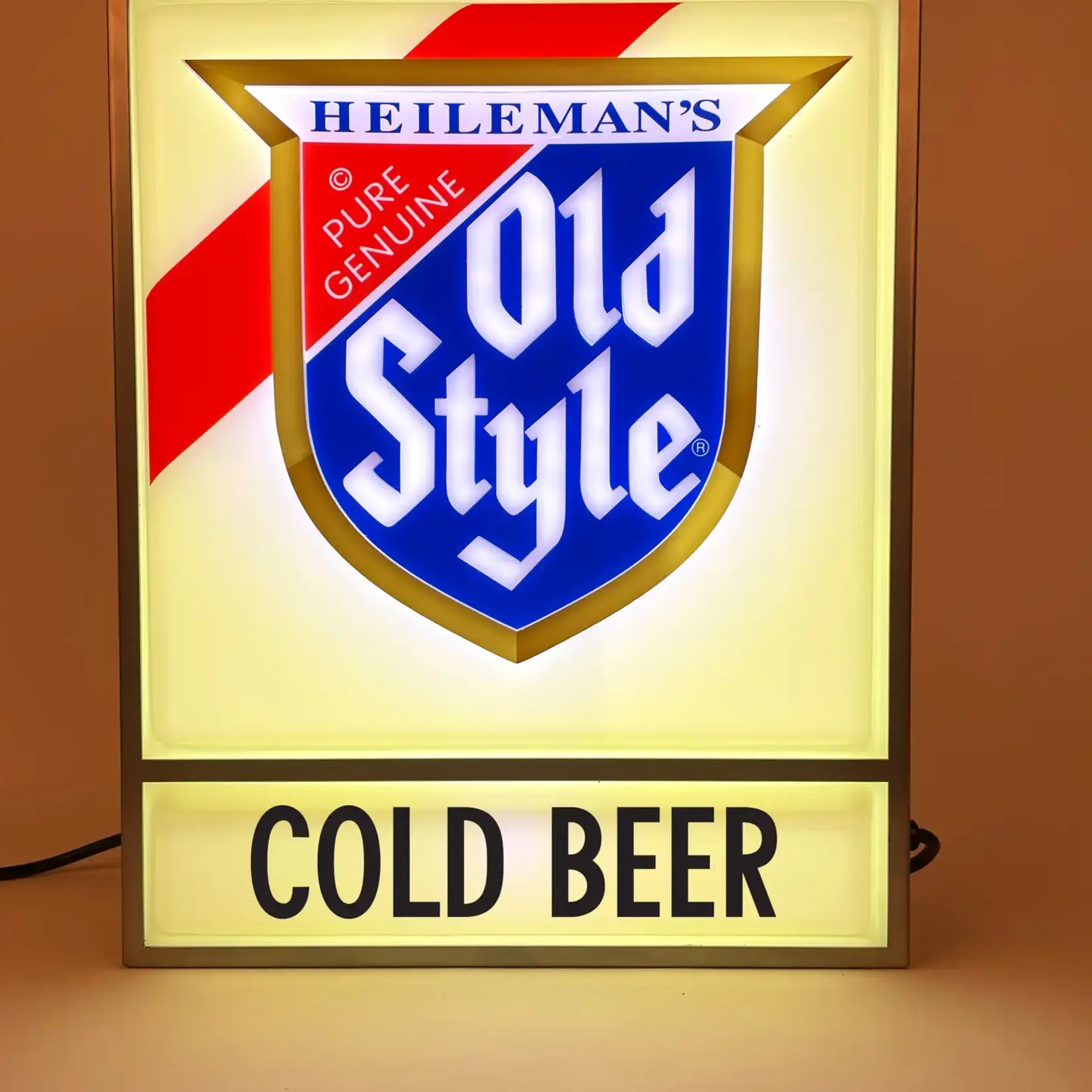 Transit Tees Cold Beer Old Style Sign Replica Lightbox