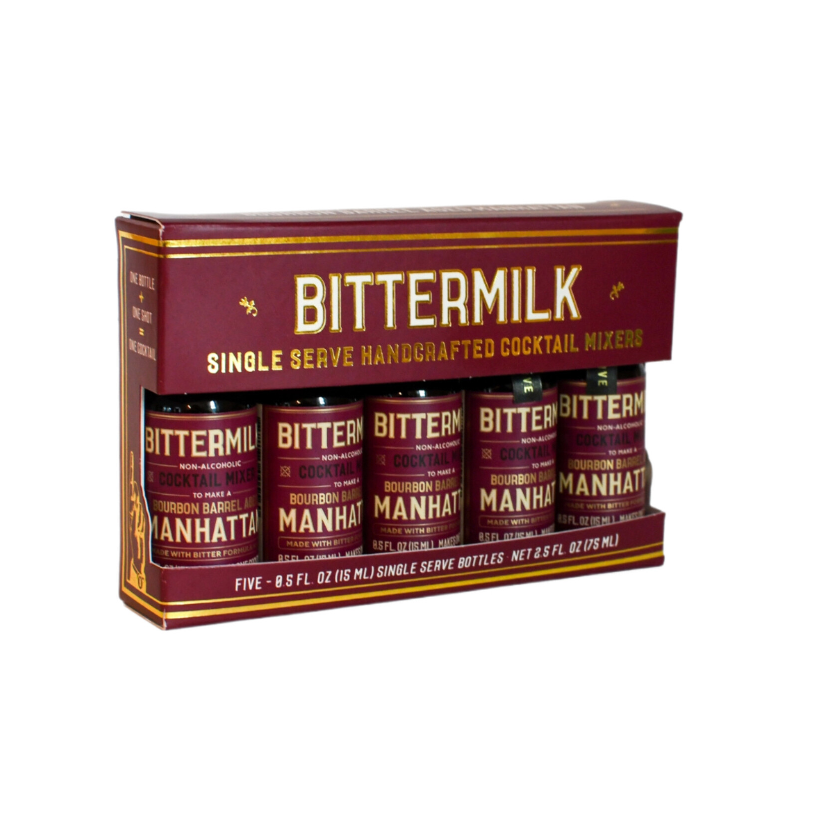 Bittermilk Single Serve Bourbo Barrel Aged Manhattan, 5 Pack