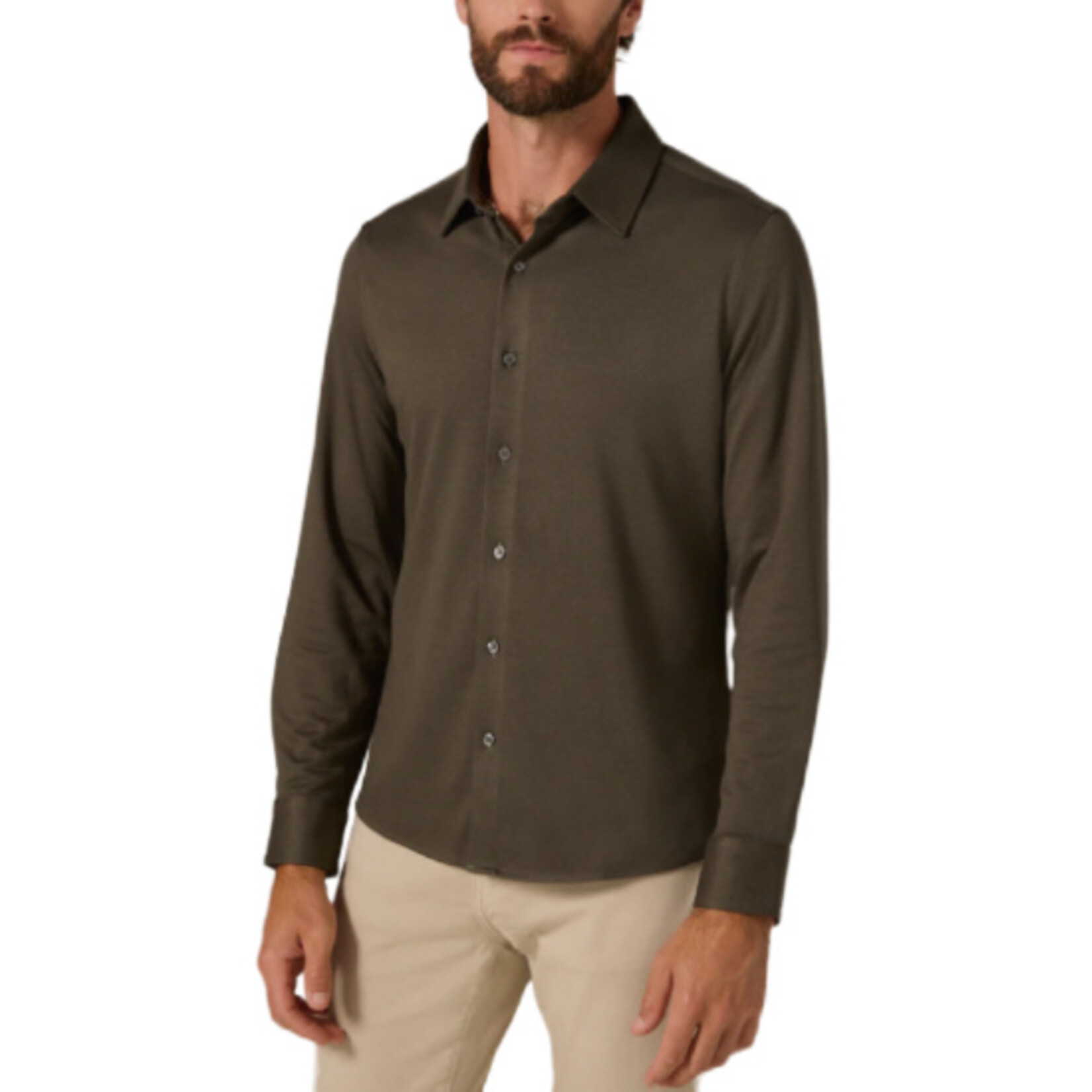 7 Diamonds BOWERY TEXTURED KNIT LONG SLEEVE SHIRT