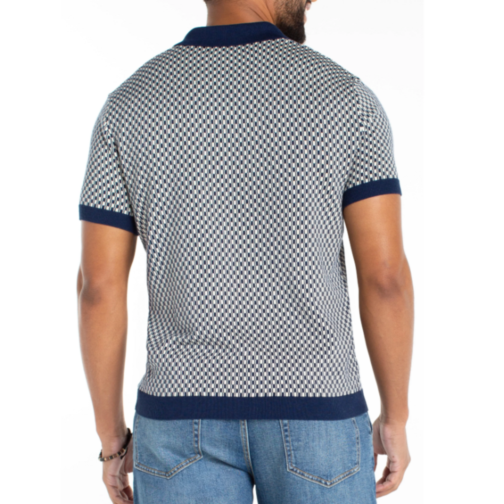 Liverpool Los Angeles Johnny Collar Short Sleeve Sweater S26