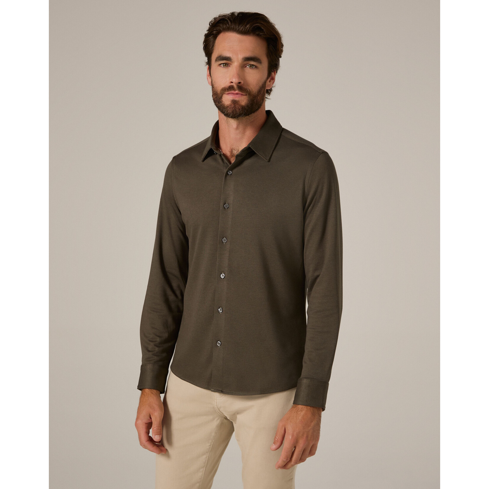 7 Diamonds BOWERY TEXTURED KNIT LONG SLEEVE SHIRT