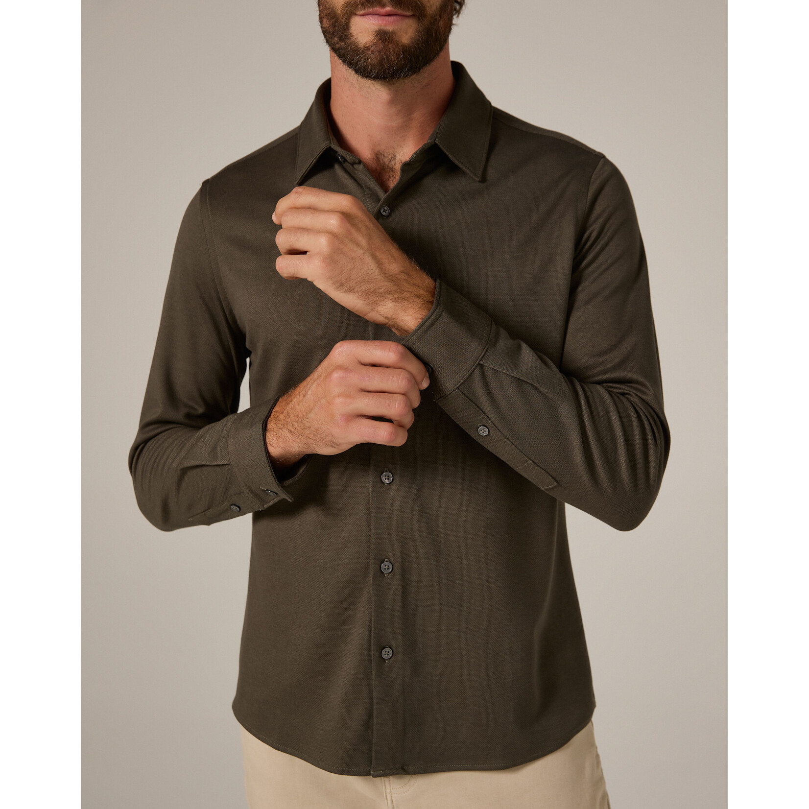 7 Diamonds BOWERY TEXTURED KNIT LONG SLEEVE SHIRT