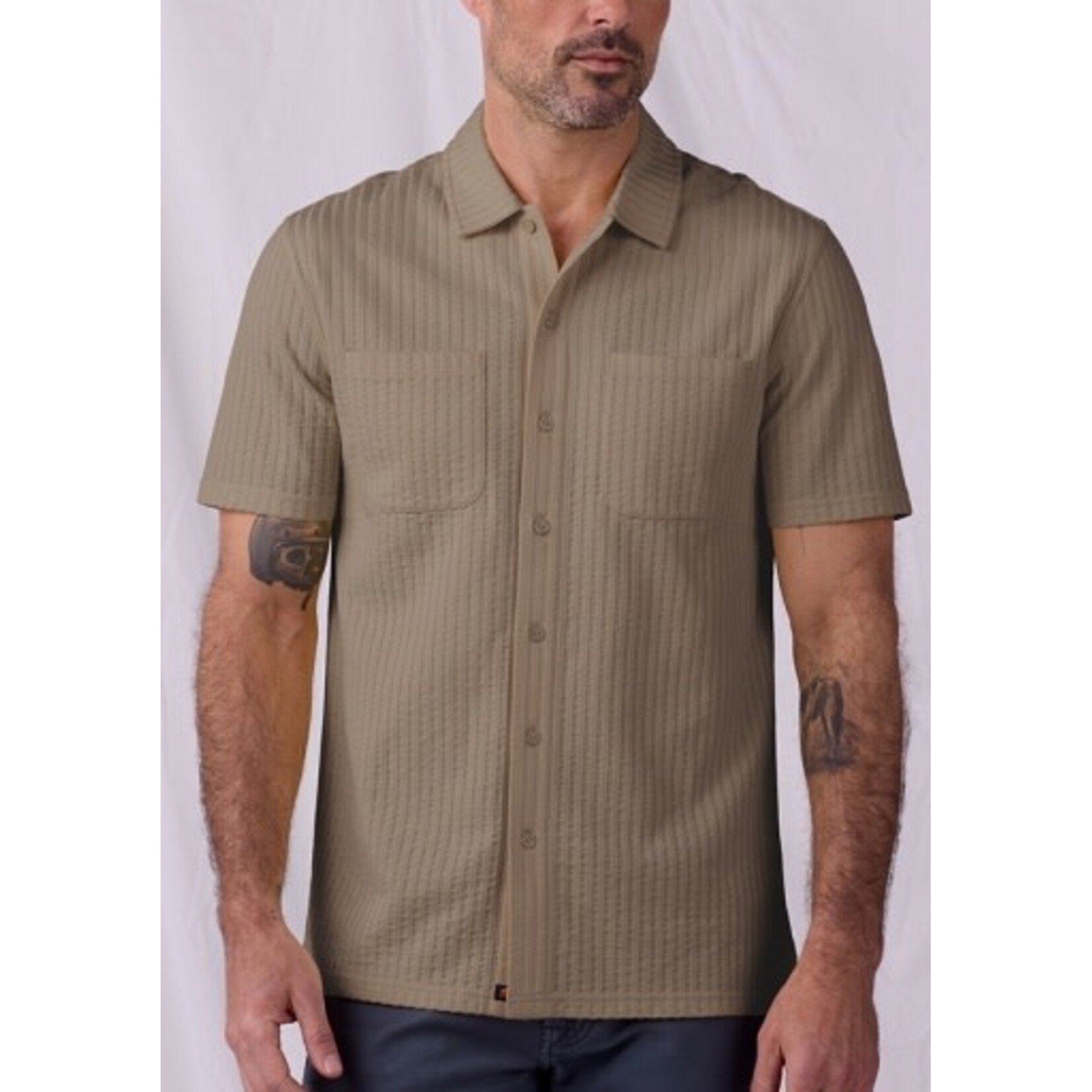 The Normal Brand KNIT GETAWAY BUTTON UP