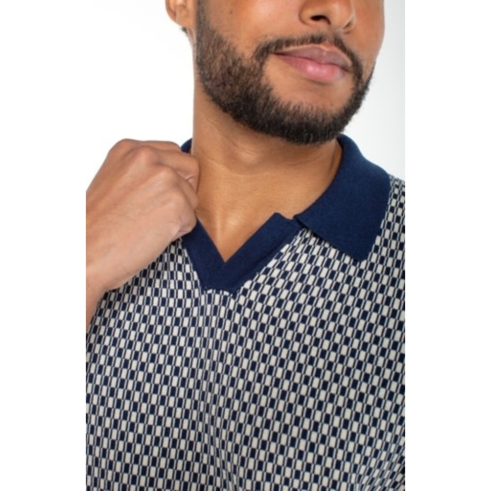 Liverpool Los Angeles Johnny Collar Short Sleeve Sweater S26