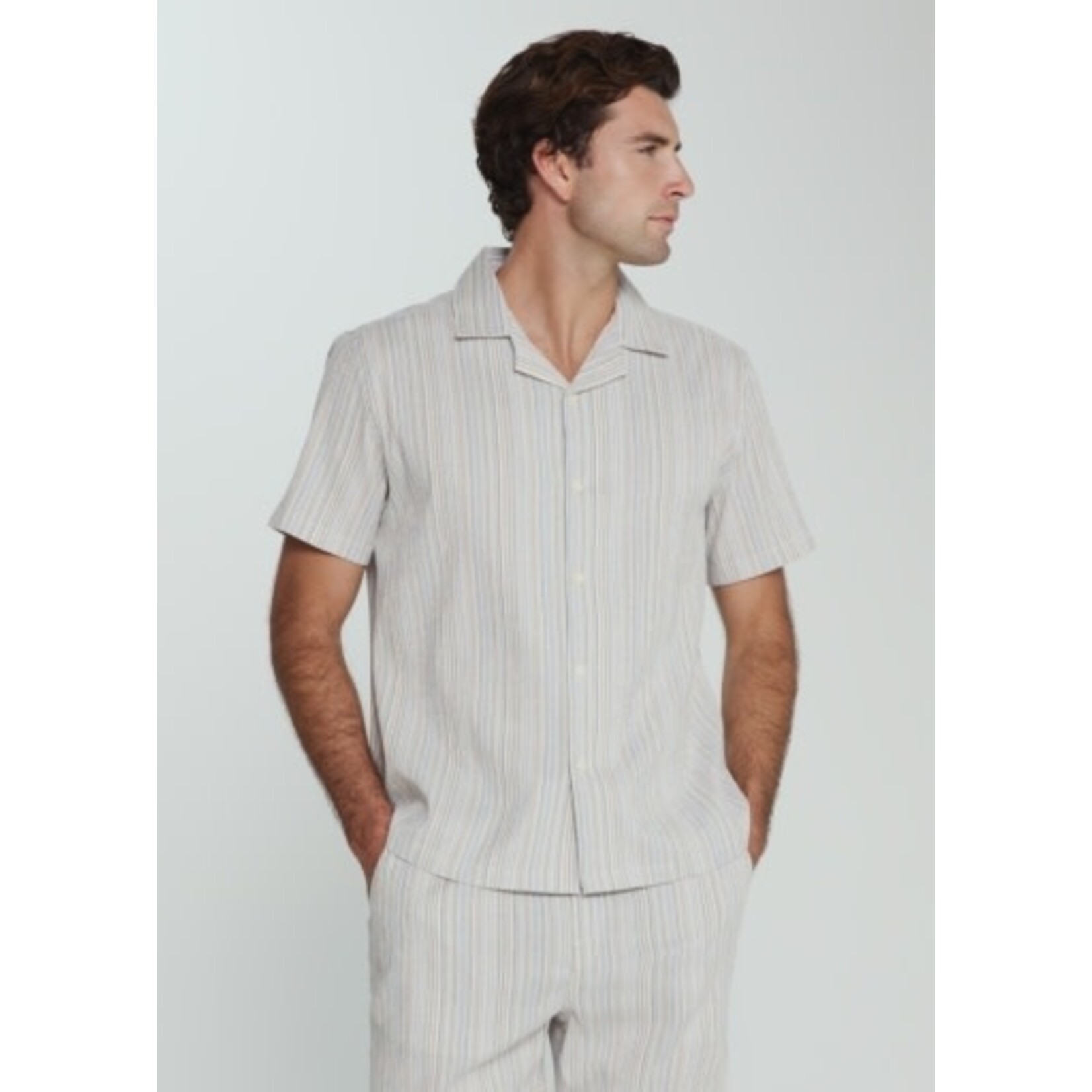 7 Diamonds THE VERVE STRIPED CAMP SHIRT