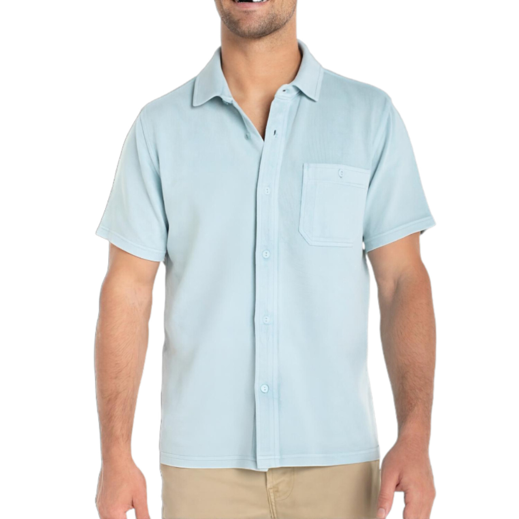 Liverpool Los Angeles Knit Short Sleeve Button up Shirt