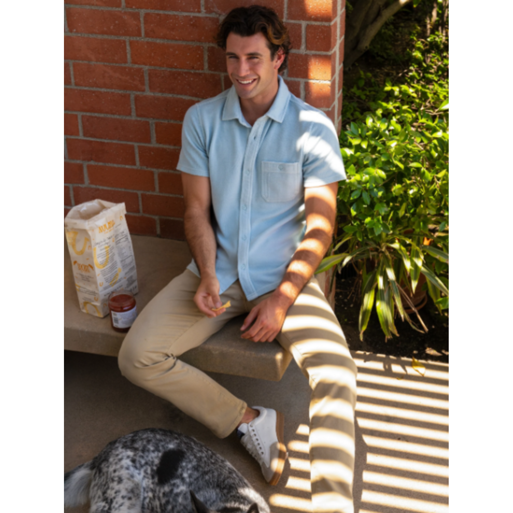 Liverpool Los Angeles Knit Short Sleeve Button up Shirt