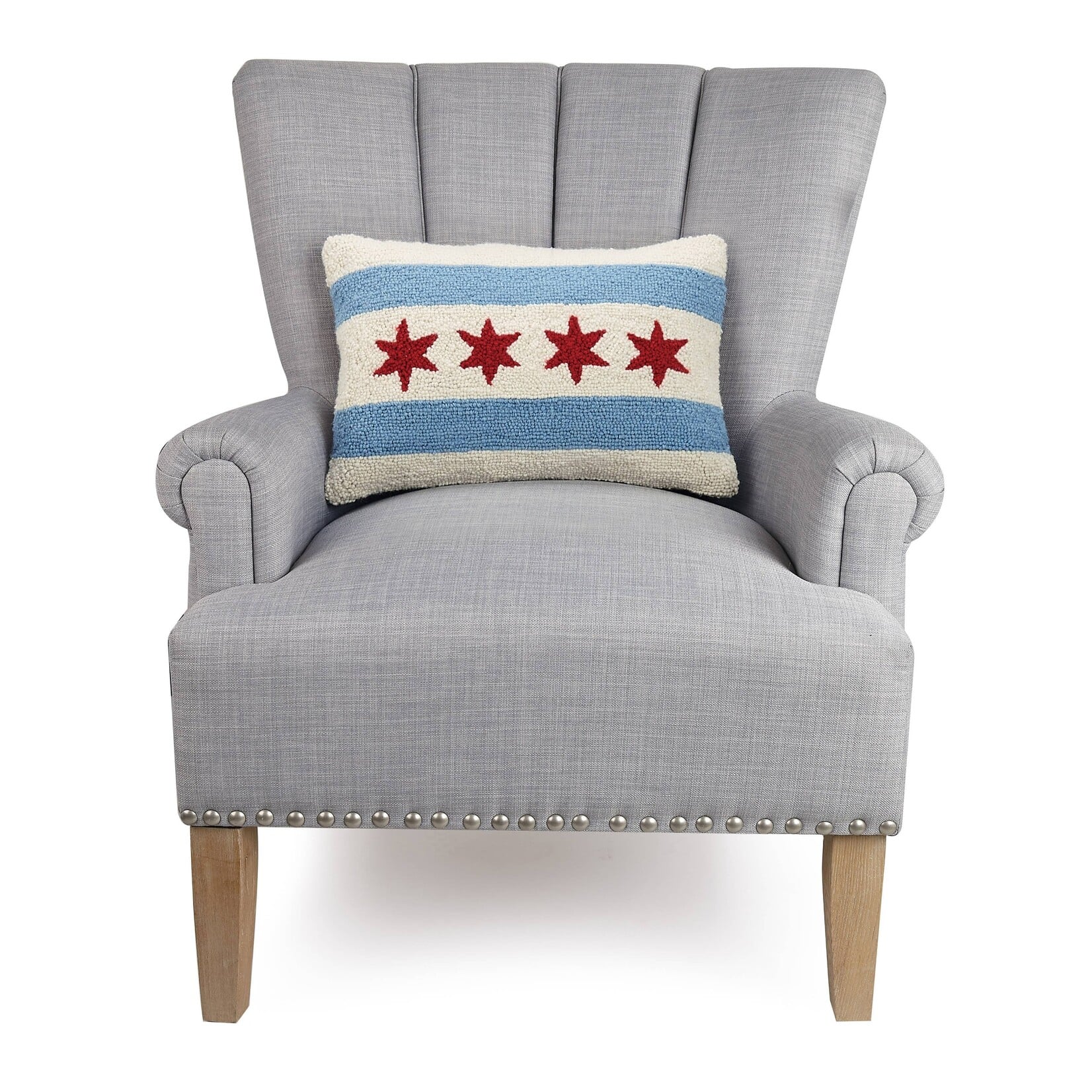 Peking Handicraft Chicago Flag Hook Pillow