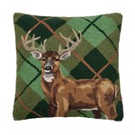 Peking Handicraft Deer Plaid Hook Pillow