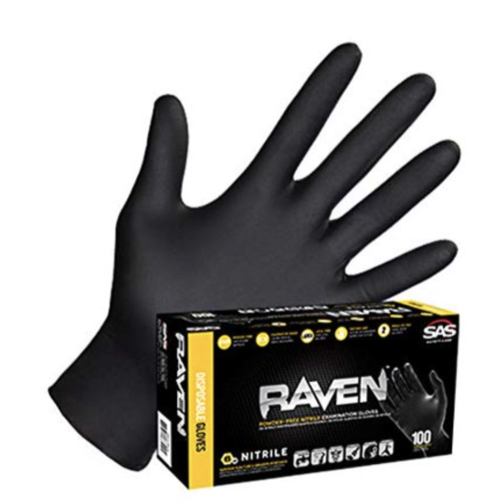 SAS SAS Raven Nitrile Gloves - Black -