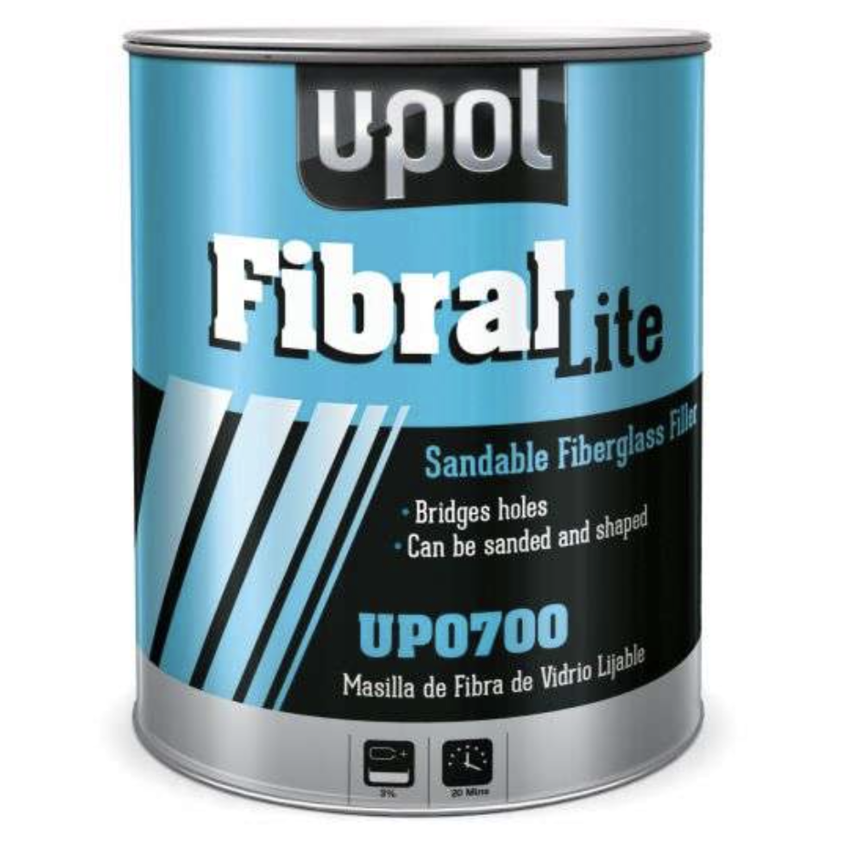 UPOL UPOL Fibral Lite Lightweight Sandable Fiberglass Filler 3L Tin Professional only Case Qty 4