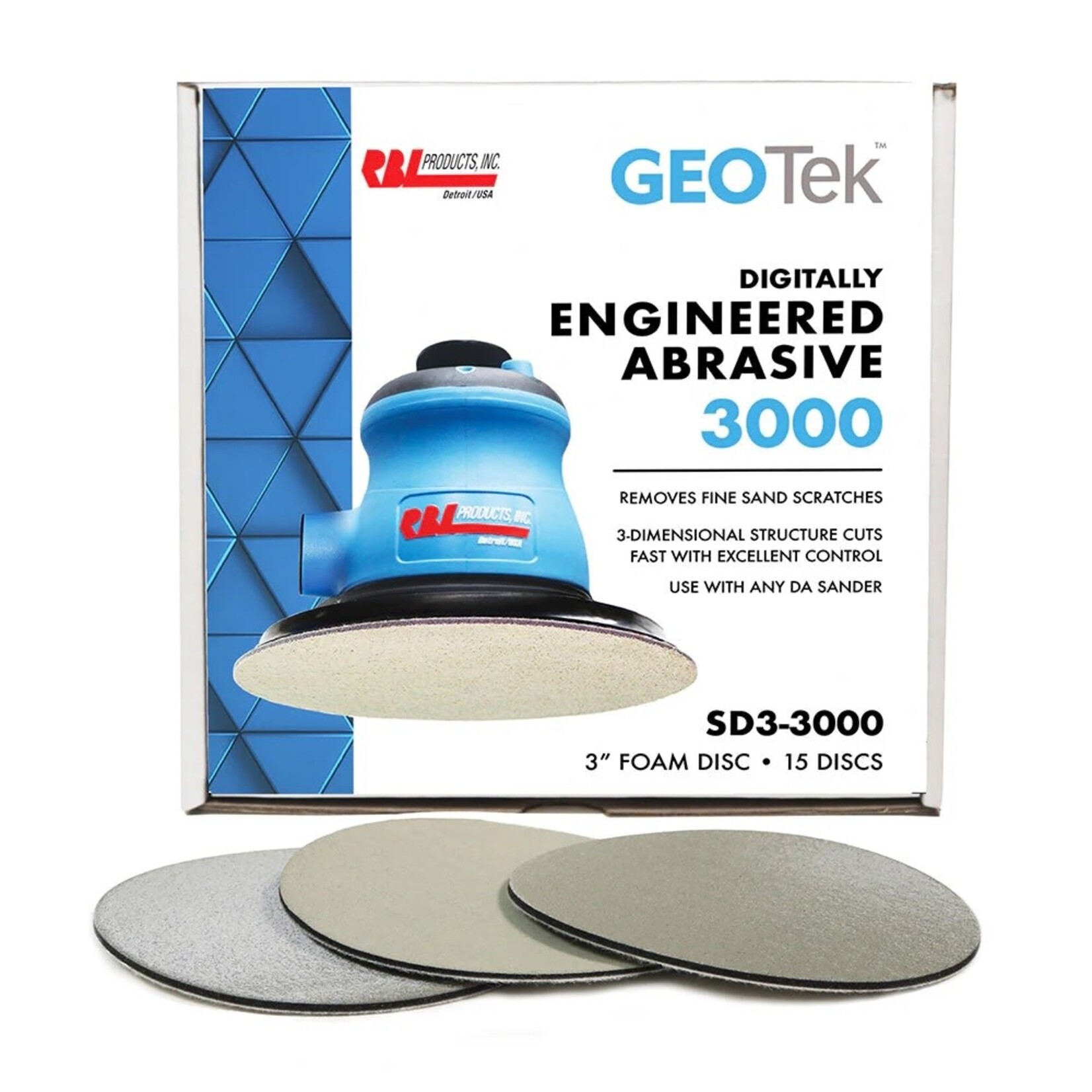 RBL PRODUCTS RBL GEOTek Engineered Abrasives - SD3-3000  3" 15 PCS