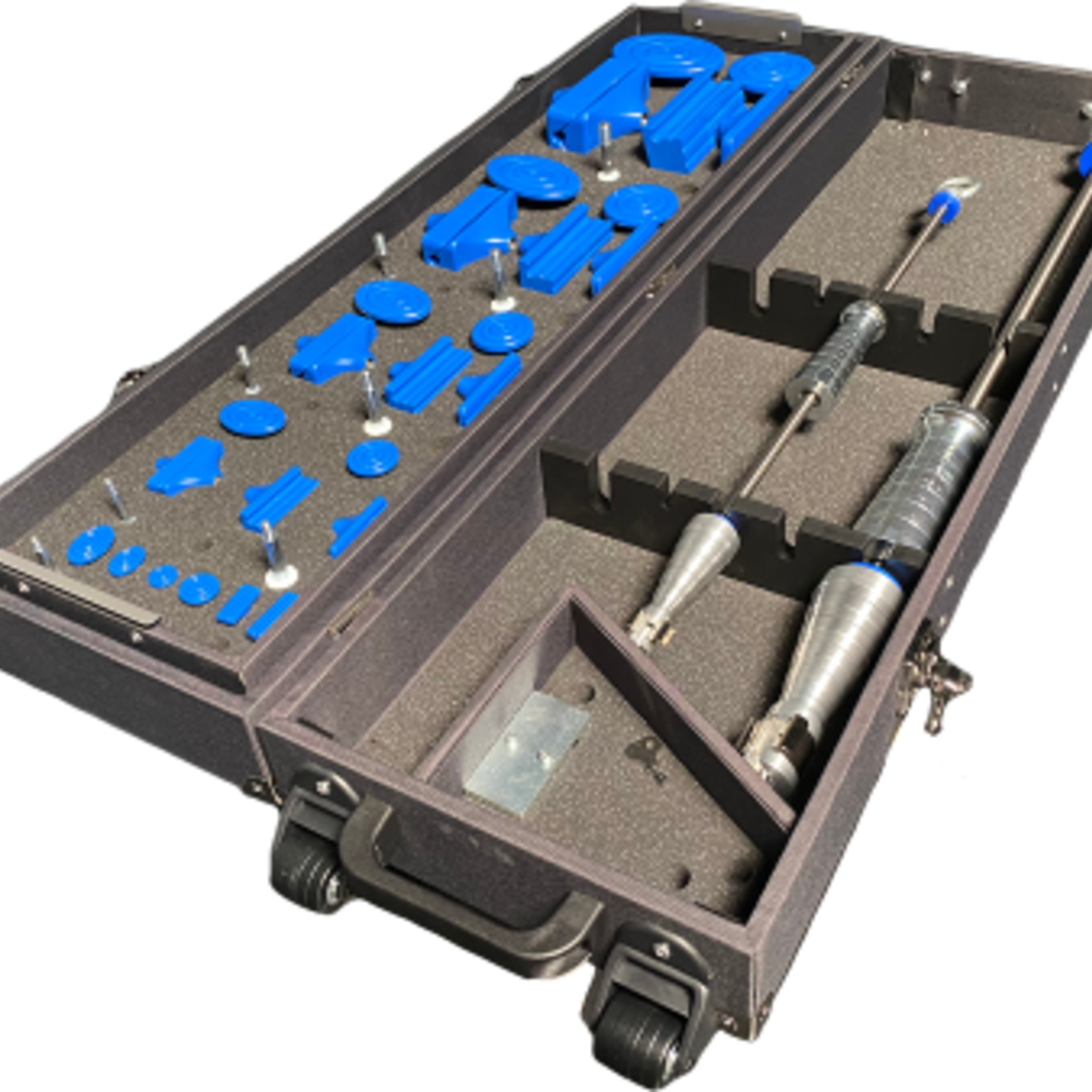 Spanesi Spanesi Pull up basic 2m completed of: - 2 sliding hammers (m6/m10) - 30 shaped suction caps, - 8 thread pivots - case - 20 starter sticks of glue
