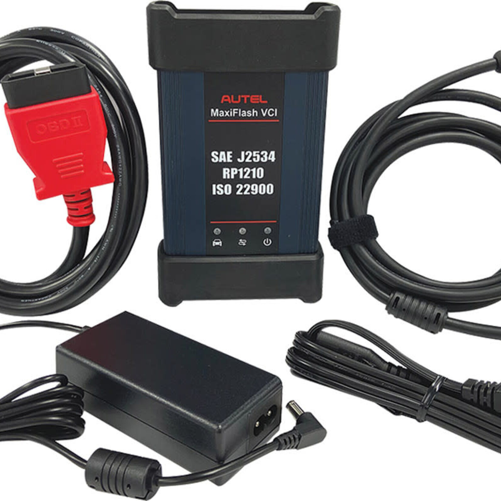 AUTEL MAXIFLASH BLUETOOTH VCI KIT /J2534 PASS-THRU PROGRAMMER, MAIN CABLE V2.0, AC/DC ADAPTER & USB 2.0 CABLE