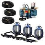 Allegro Allegro Three‐Worker Full Mask System, 100' Airline Hoses