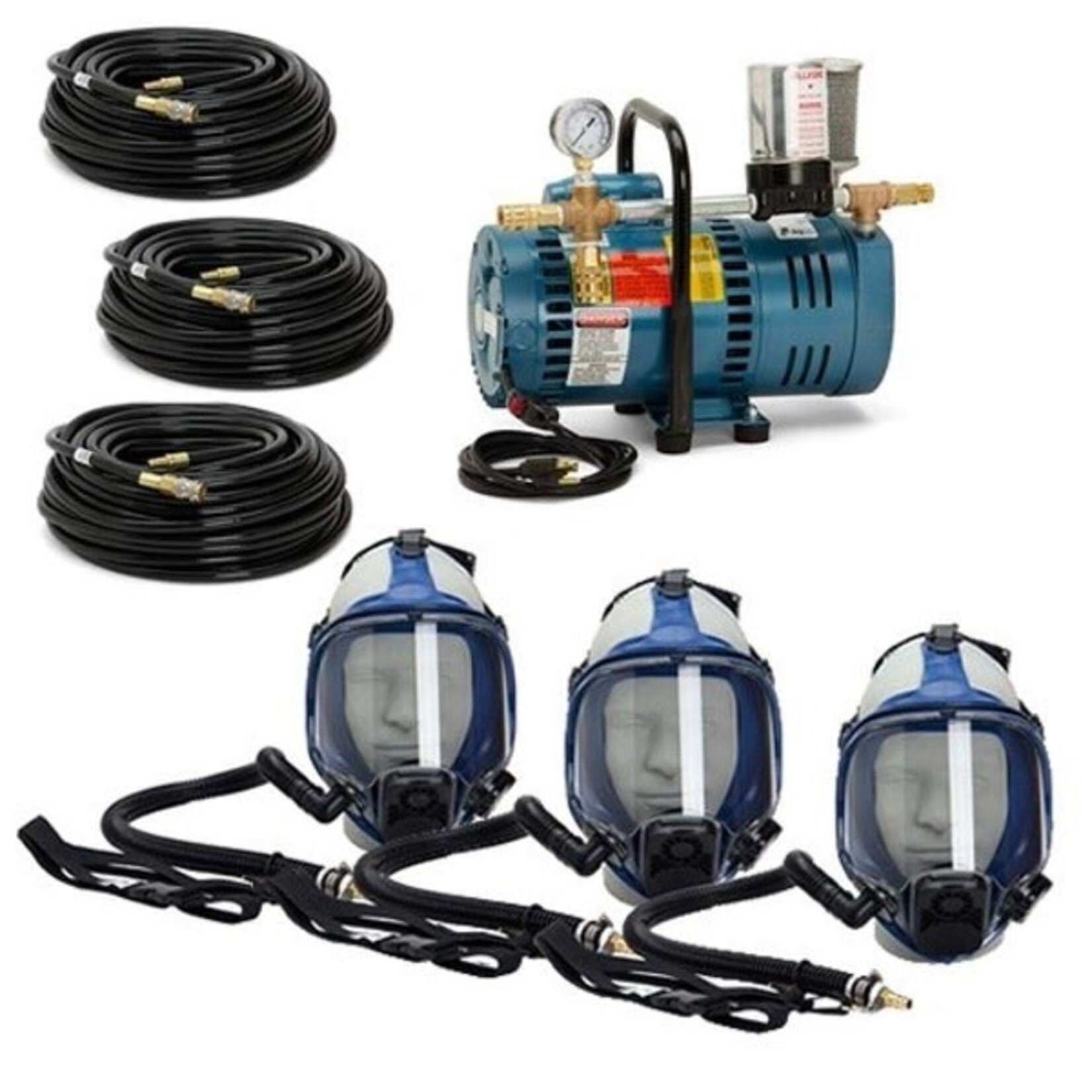 Allegro Allegro Three‐Worker Full Mask System, 100' Airline Hoses