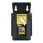 STANLEY TOOL 2.4" (62MM) LONG HEAVY-DUTY STEEL BLADES WITH DISPENSER FOR GENERAL-PURPOSE CUTTING (50 BLADES), COMPATIBLE WITH MOST STANDARD UTILITY KNIVES