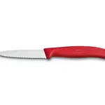 Couteau Office 3 1/4 po lame dentelée rouge