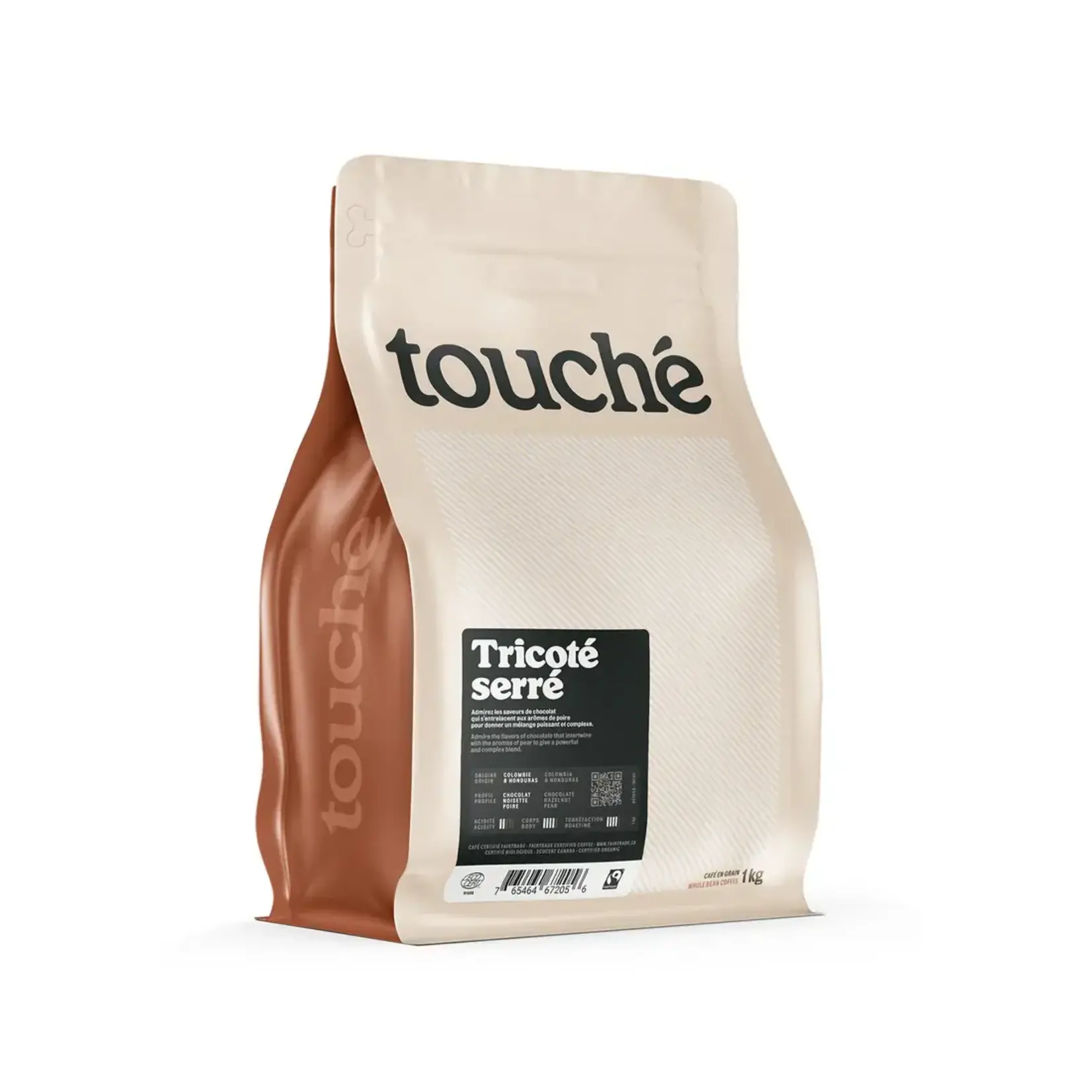 cafe touche Tricoté serré Bio-équitable 1kg Café en grain TOUBTS1000