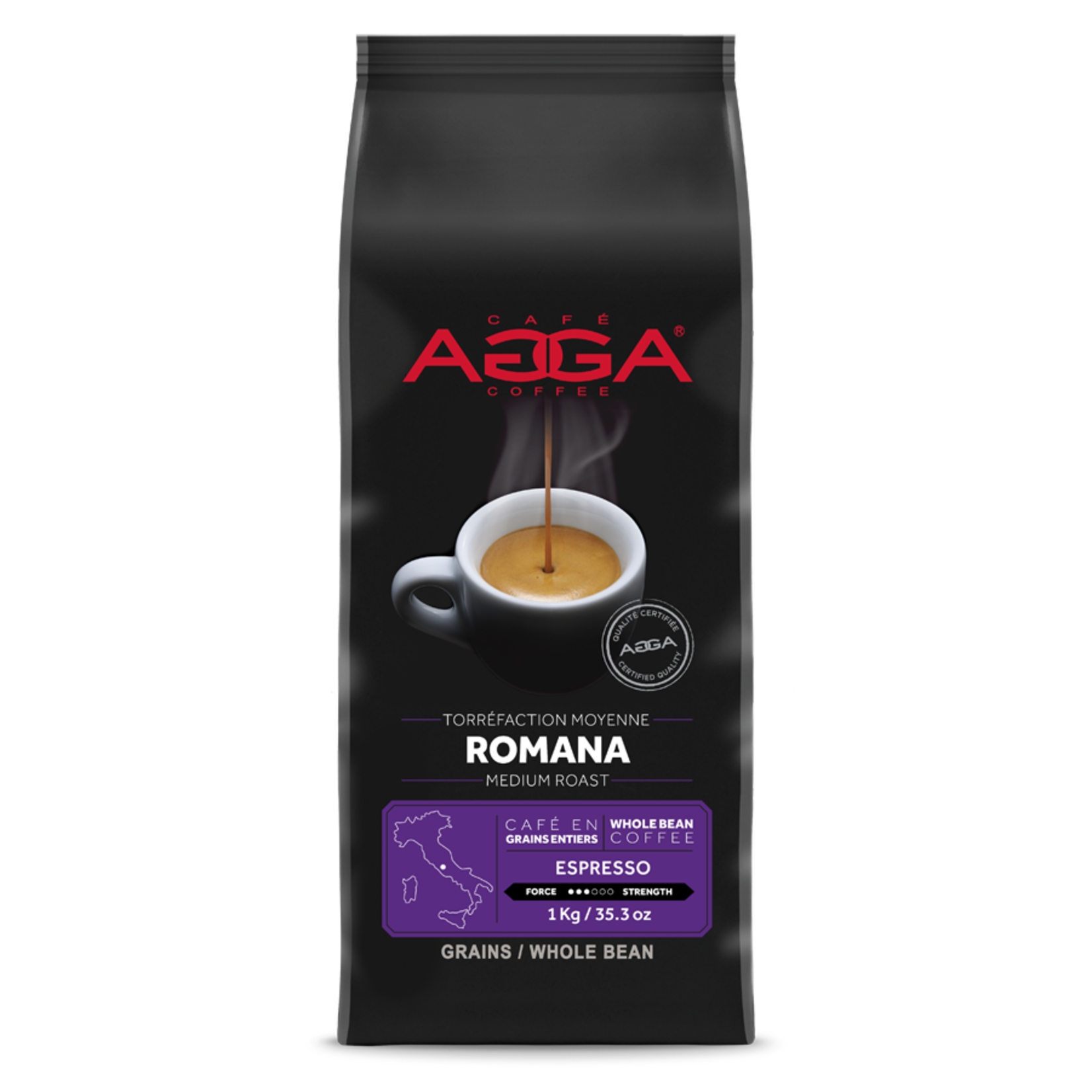 Agga café en grains espresso Romana 1Kg  801432