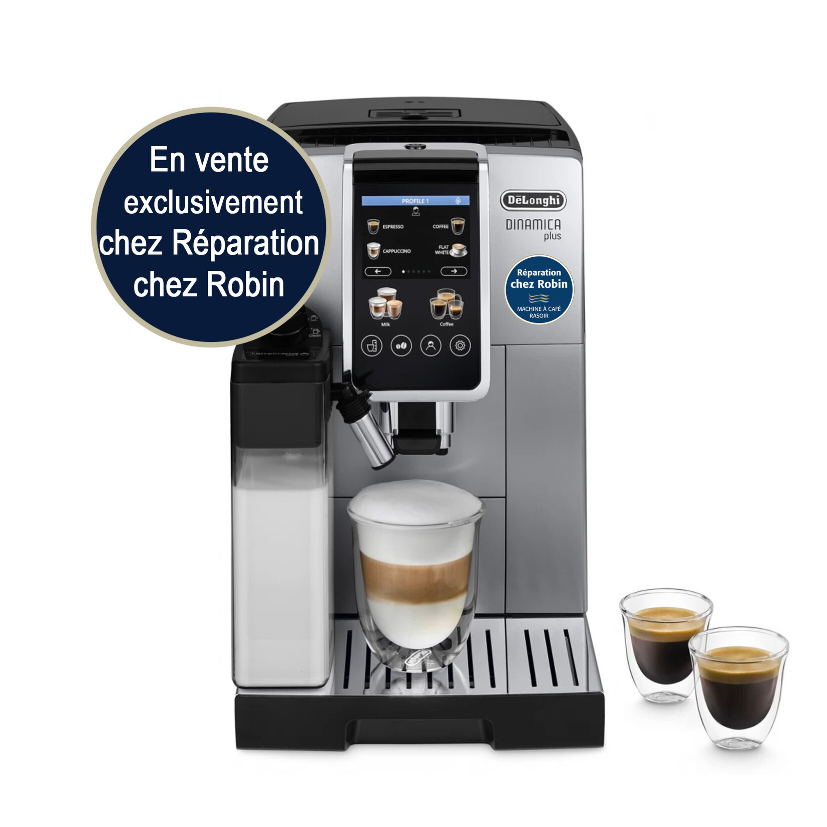Machine à Café Automatique De'Longhi Dinamica Plus ECAM 380.95.TB - 24 Boissons, Mousseur Lait Intégré