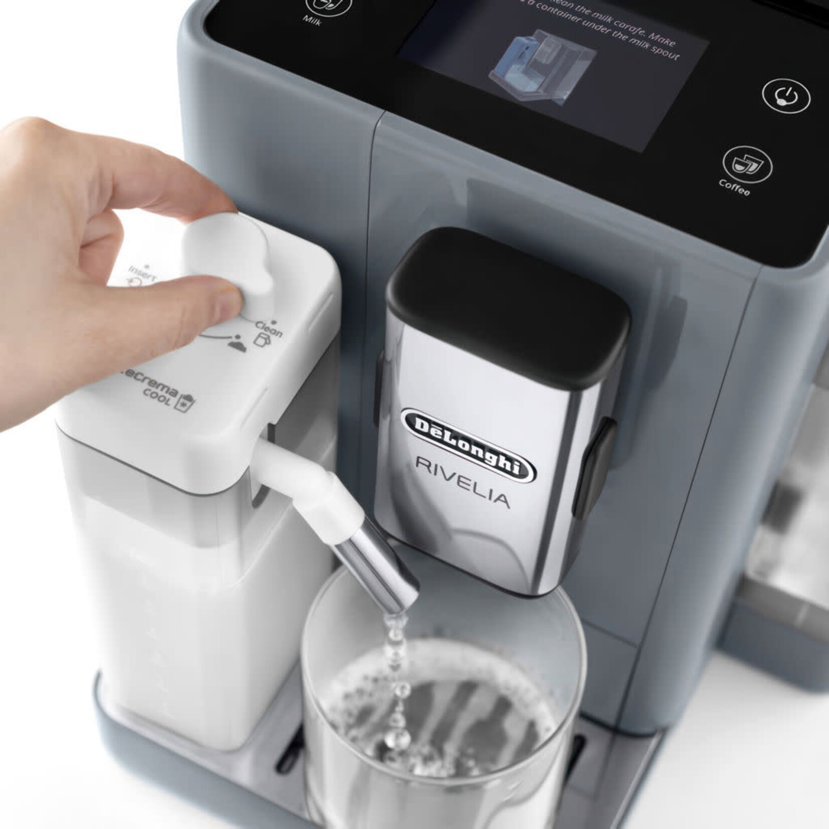 Machine à espresso automatique avec mousseur à lait Rivelia - Gris EXAM44055G