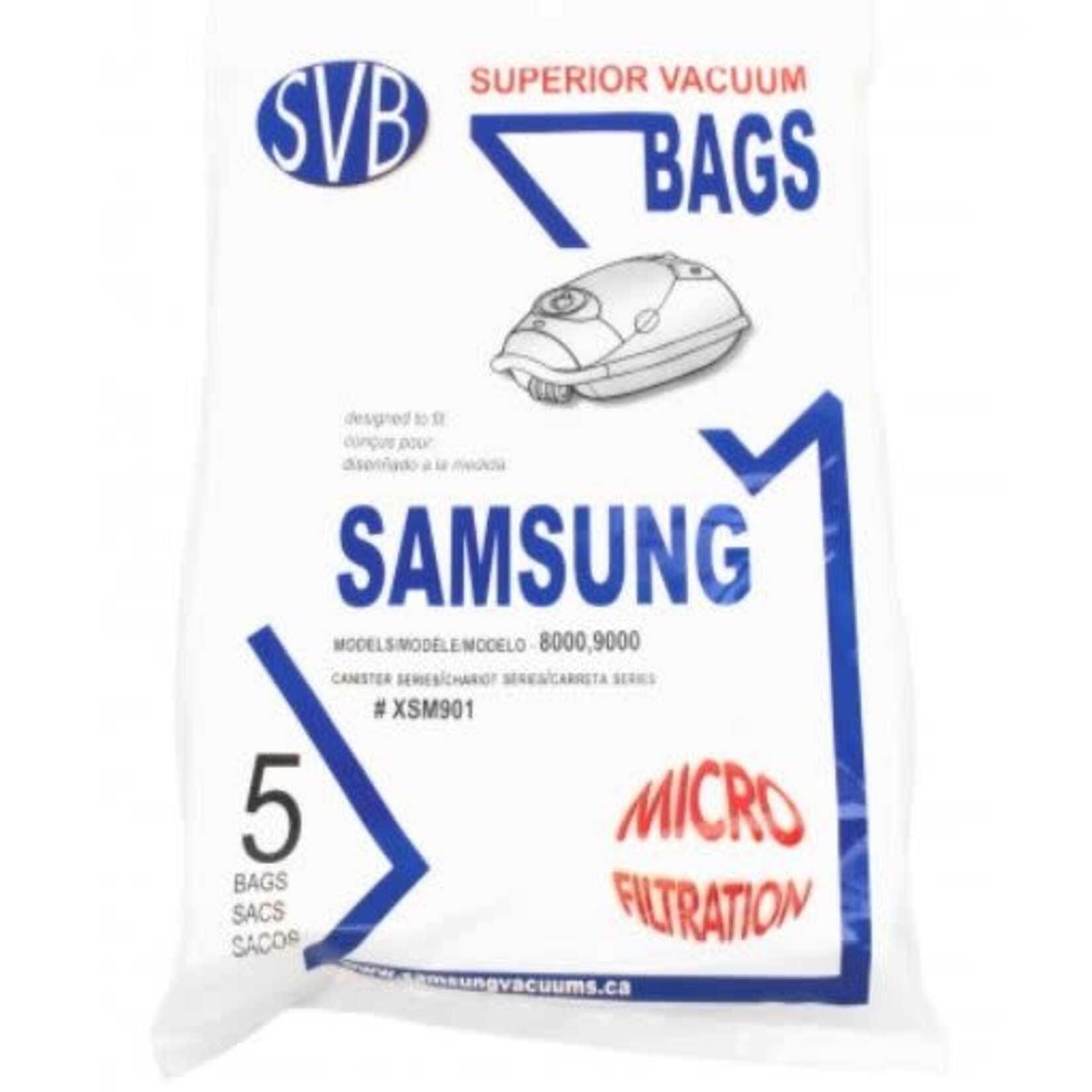 Johnny Vac Sacs papier Samsung 8000 9000 paquet de 5