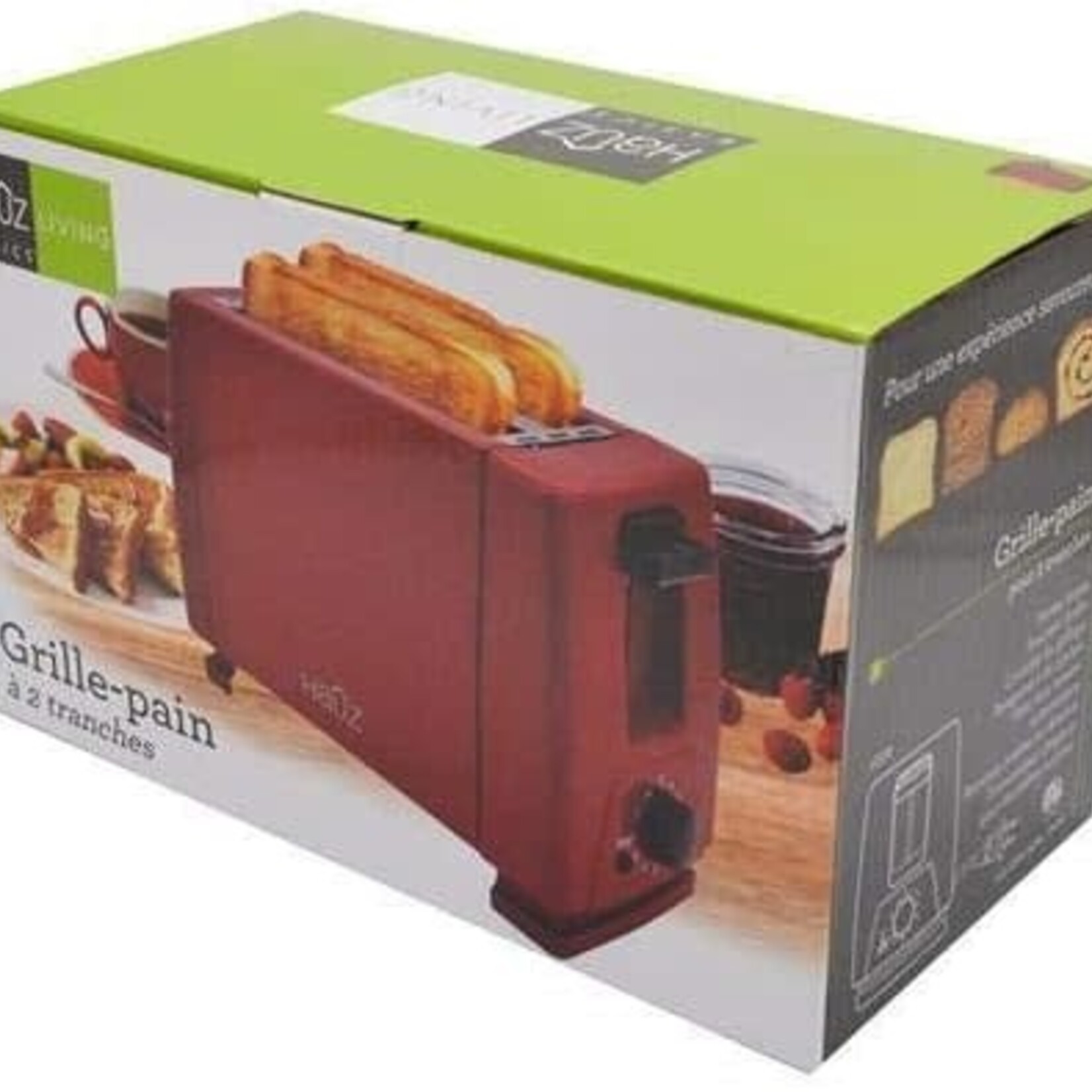 hauz Hauz Grille-pain 2 tranches 750W Rouge AT2SR
