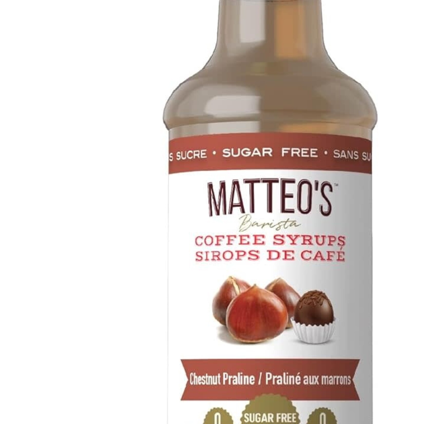 Matteo's Sirop à café Matteo's sans sucre praliné aux marrons 750ml 501172
