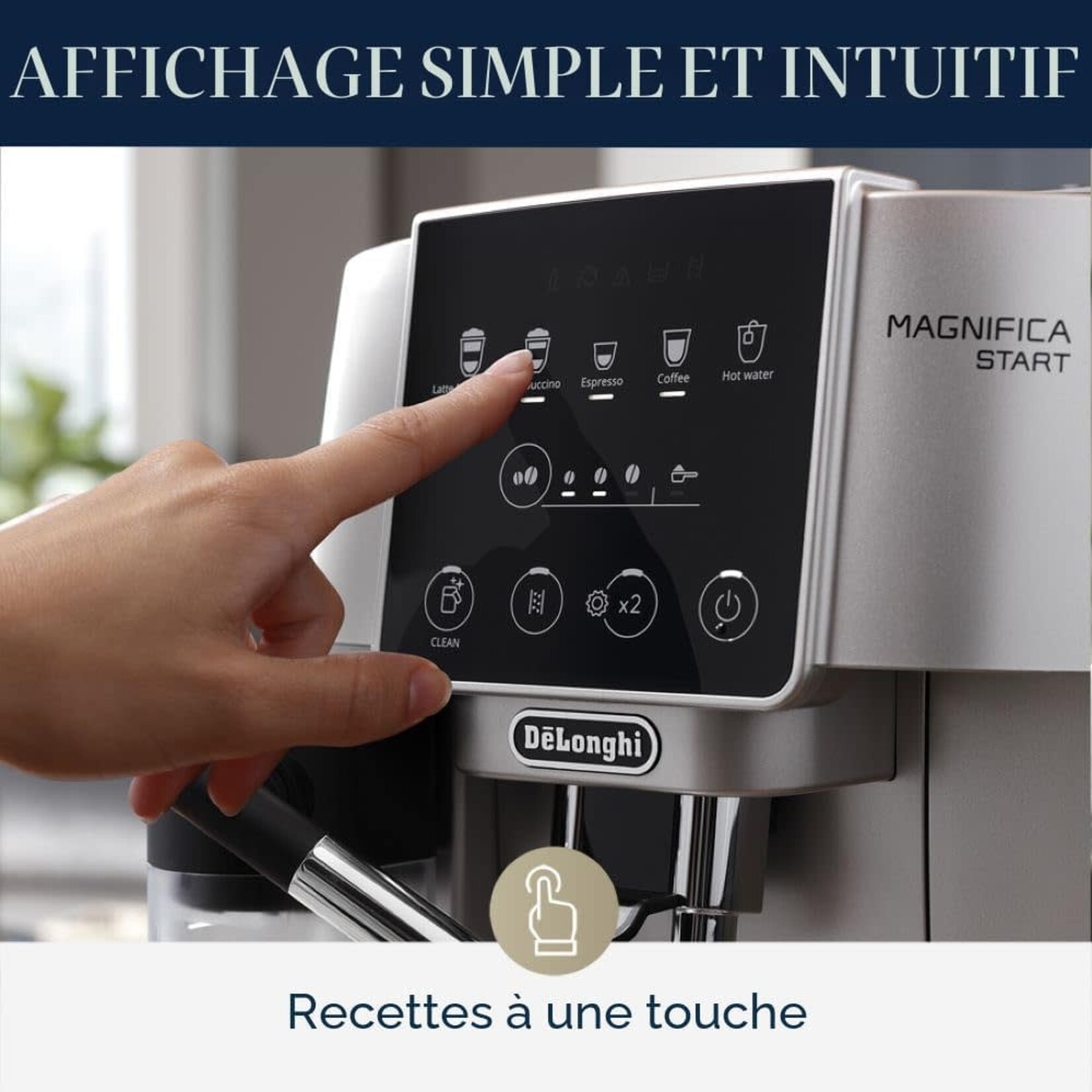De'Longhi Magnifica Start ECAM22080SB Machine à expresso et à café avec mousseur à lait automatique