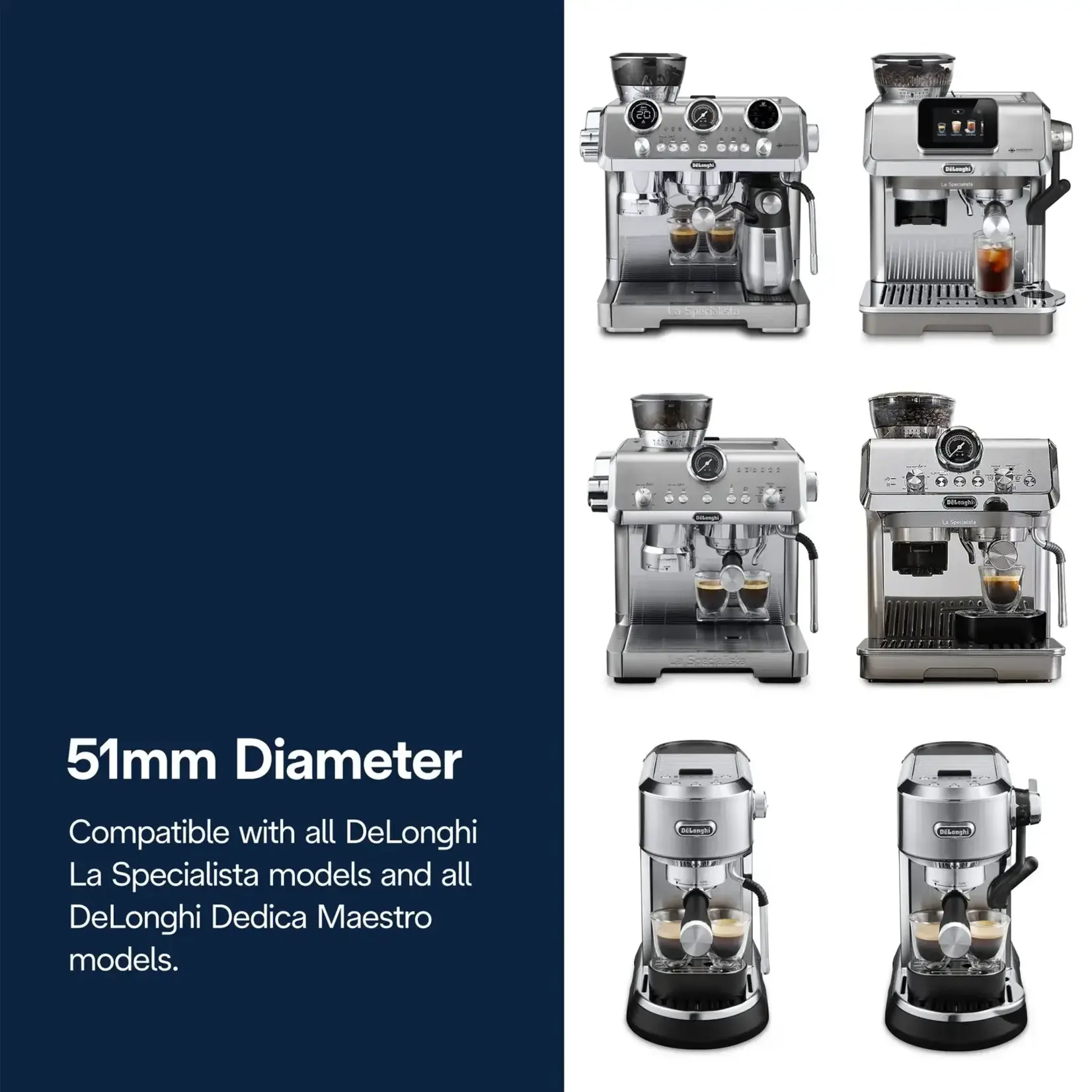 Porte-filtre sans fond DeLonghi 51 mm, palissandre DLSC085 AS00009101