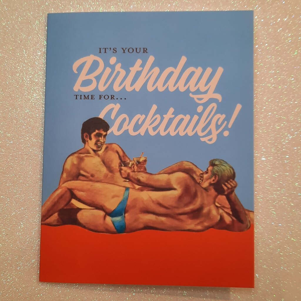 Offensive & Delightful GY14 Time For Birthday Cocktails Card