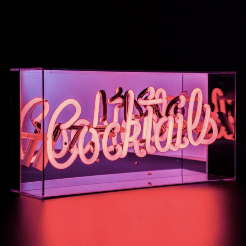 Locomocean Red Cocktails Acrylic Box Neon Light