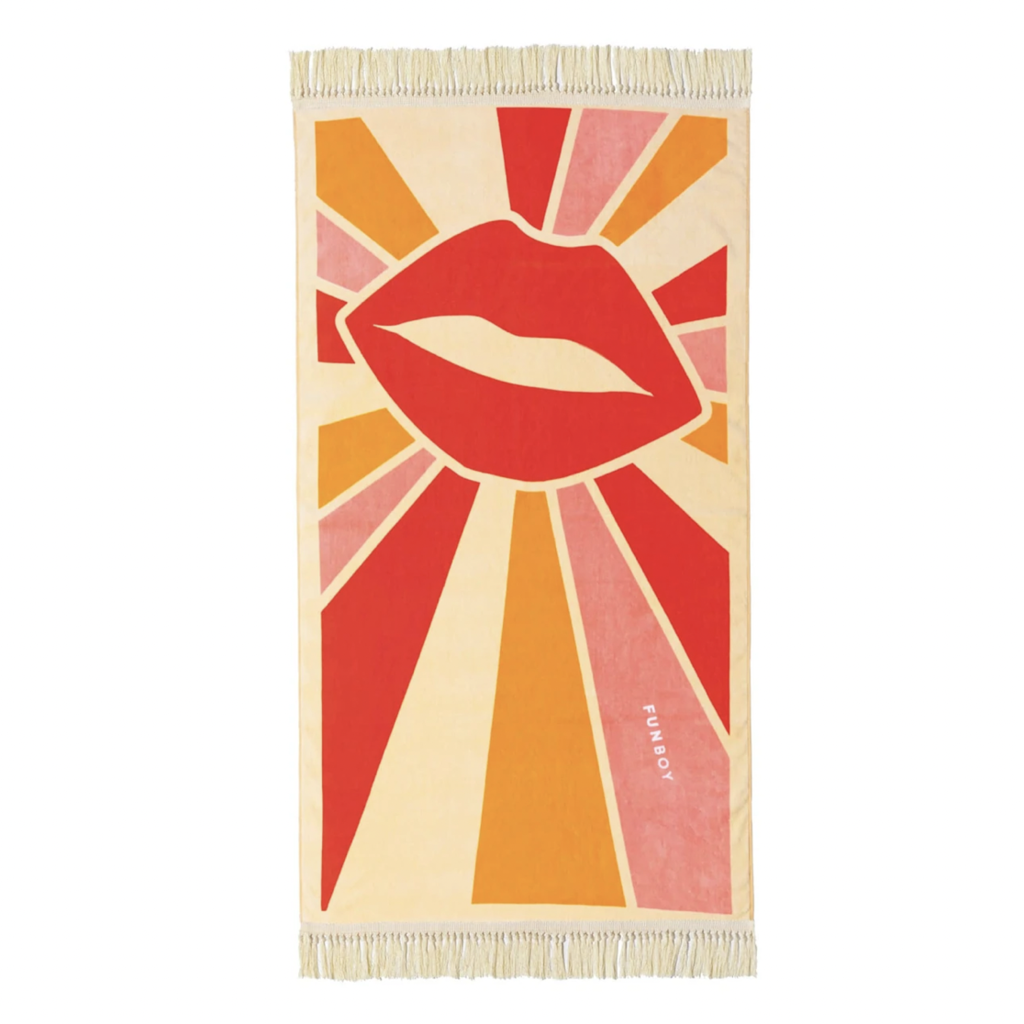 Fun Boy Inc. Disco Shag Lip Beach Towel